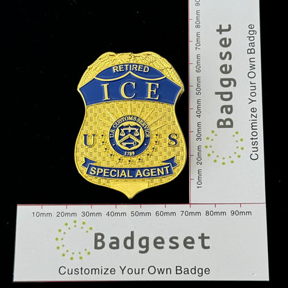 ICE-Agent im Ruhestand – Personalisierbare Nummer – Filmrequisiten-Abzeichen