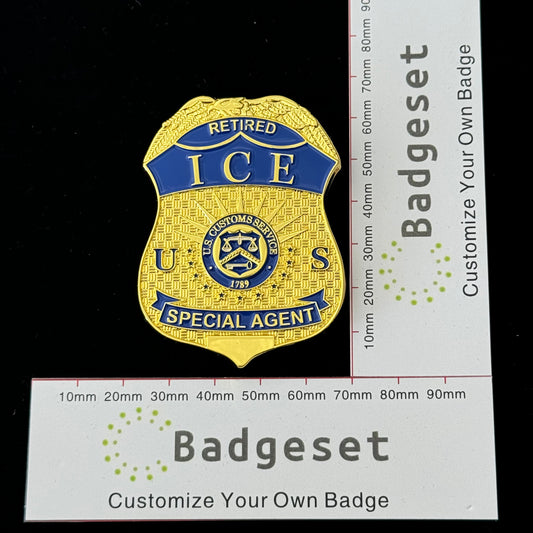 ICE-Agent im Ruhestand – Personalisierbare Nummer – Filmrequisiten-Abzeichen