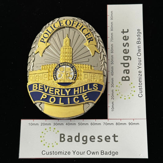 US Beverly Hills Detective Police Badge Replik Filmrequisiten Anpassbare Nummer