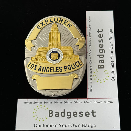 LAPD Los Angeles Explorer Polizei Büro Abzeichen anpassbare Nummer