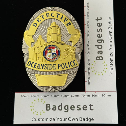 US Detective Oceanside Polizeiabzeichen Anpassbare Nummer