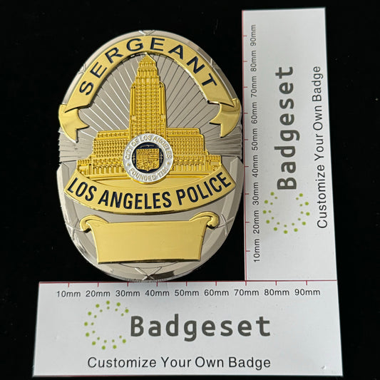 LAPD Los Angeles Sergeant Polizeiabzeichen Replik Film Requisiten Anpassbare Nummer