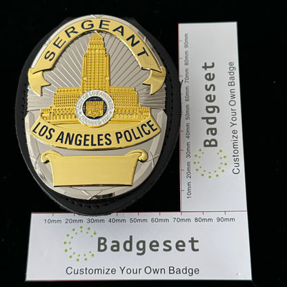 Réplica de la placa de sargento de la policía de Los Ángeles (LAPD), utilería de película, número personalizable