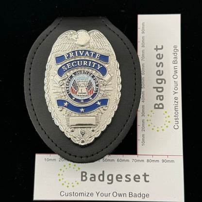PRIVATE SECURITY Three stars badge Movie Props Customize Number