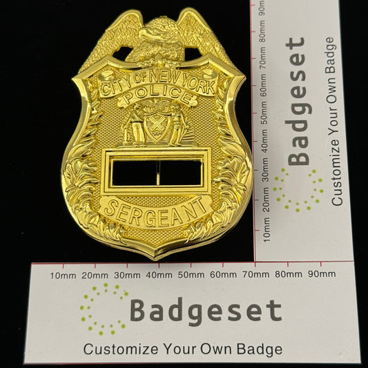 City Of New York Police Sergeant ABZEICHEN Replik Film Requisiten Nummer Anpassen
