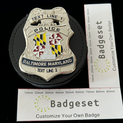 Baltimore Maryland Police Badge Customizable Replica Movie Props