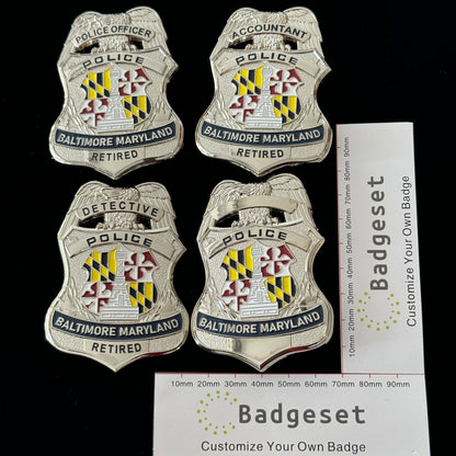 Baltimore Maryland Police Badge Customizable Replica Movie Props