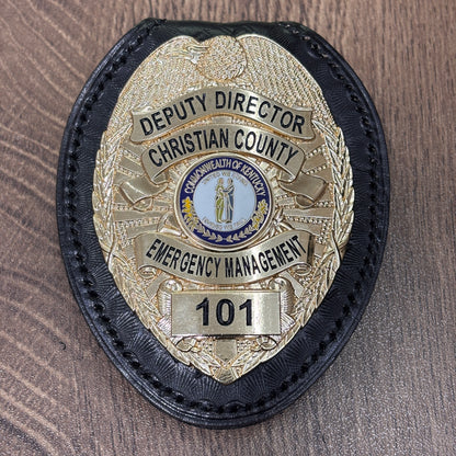 Police badge holder black-BH01