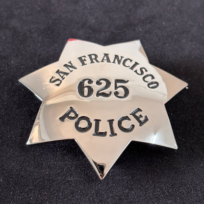 SFPD San Francisco Polizeibeamten-Abzeichen-Replika, Filmrequisite, personalisierbar