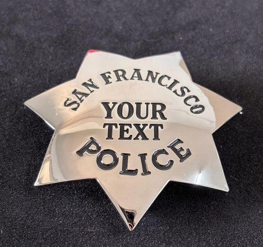 SFPD San Francisco Polizeibeamten-Abzeichen-Replika, Filmrequisite, personalisierbar
