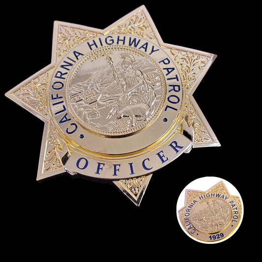Réplica de la insignia de oficial de la Patrulla de Carreteras de California (CHP) de EE. UU., utilería de película, número personalizable