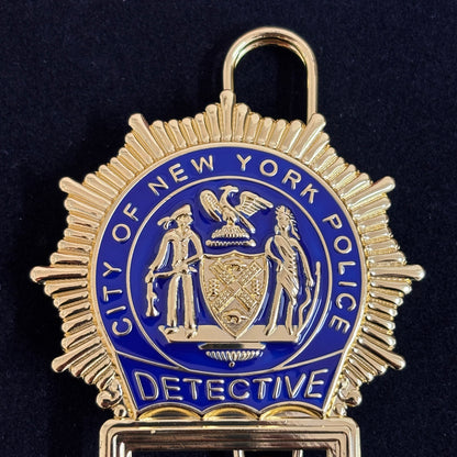 New York Police Detective Badge Replica Movie Props Customizable Number