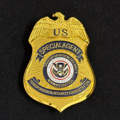 Réplicas de 3 insignias de la TSA (Administración de Seguridad en el Transporte de EE. UU.) de utilería de películas