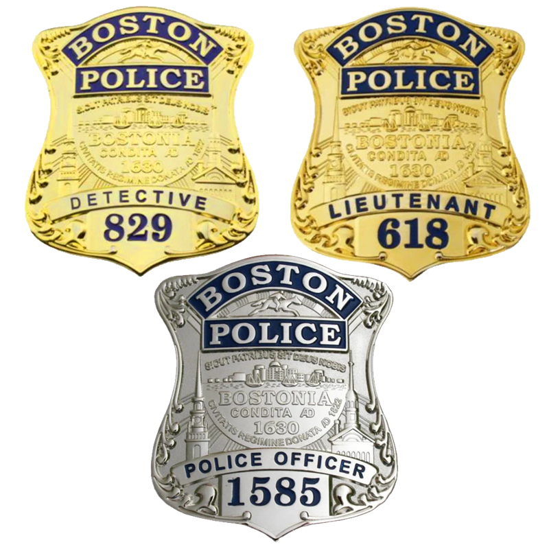 3 Bostoner Polizeiabzeichen-Replika-Filmrequisiten