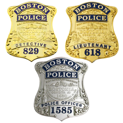 3 Réplicas de Insignias de la Policía de Boston, Accesorios de Película