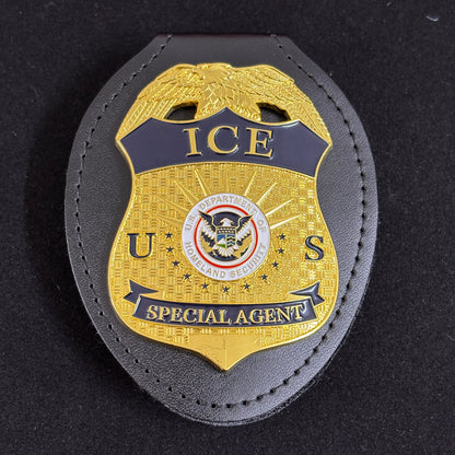 Réplica de Placa de Agente Especial de ICE de EE. UU. Accesorios de Cine Número Personalizable