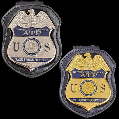 Conjunto de réplicas de insignias de agente especial y oficial de la fuerza de tarea de la ATF, accesorios de película