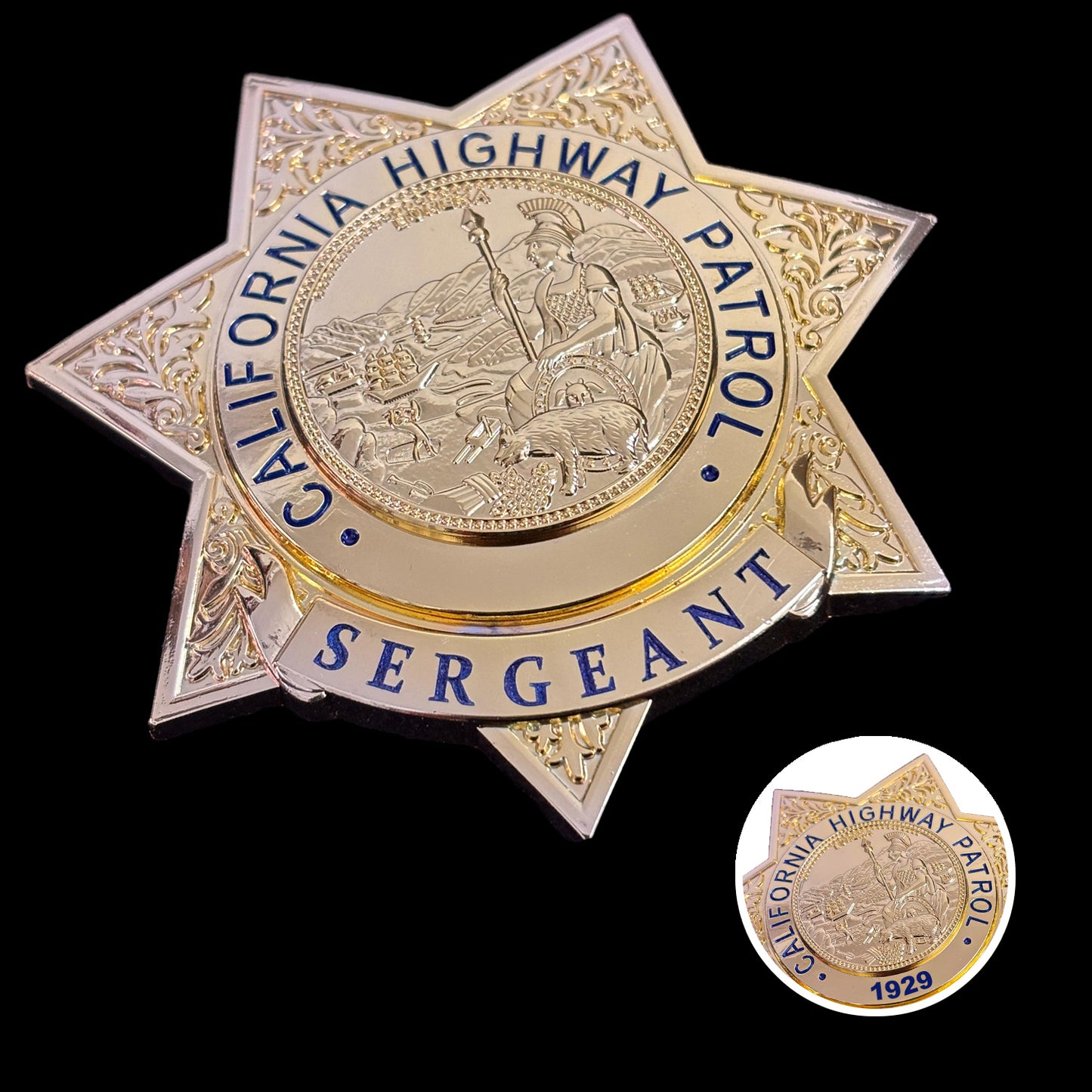 US CHP Sergeant Badge Replica Movie Props Customizable Number