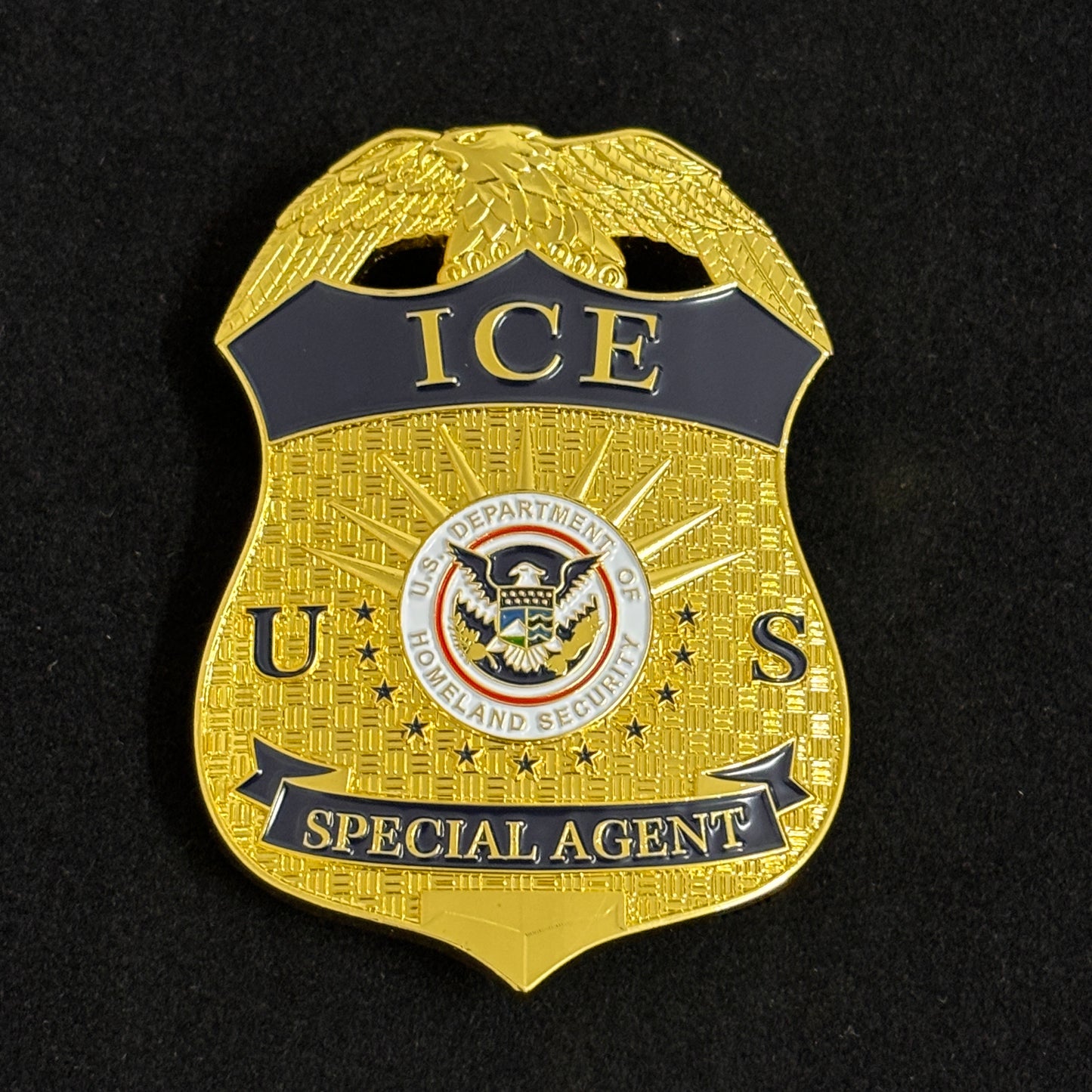 Réplica de Placa de Agente Especial de ICE de EE. UU. Accesorios de Cine Número Personalizable