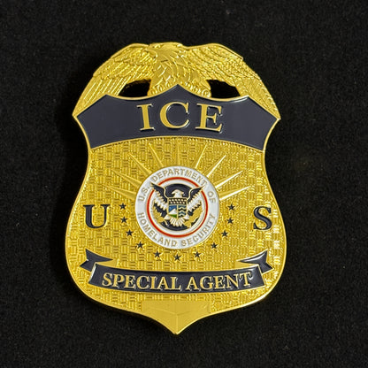 Réplica de Placa de Agente Especial de ICE de EE. UU. Accesorios de Cine Número Personalizable