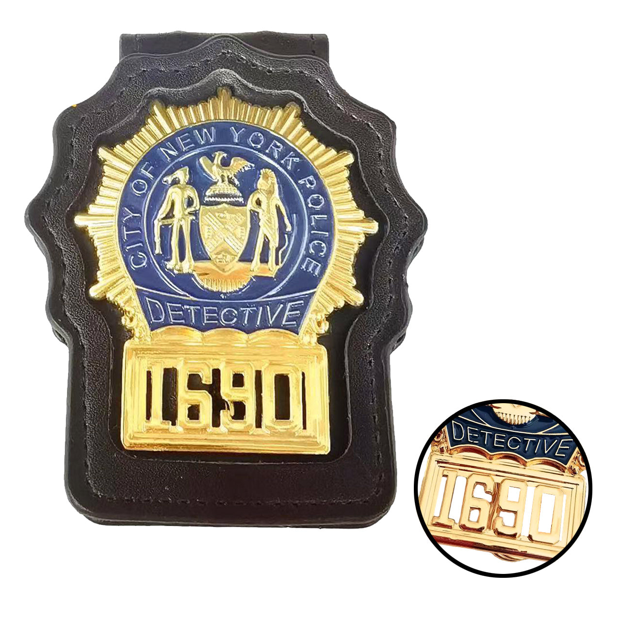 New York Police Detective Badge Replica Movie Props Customizable Number