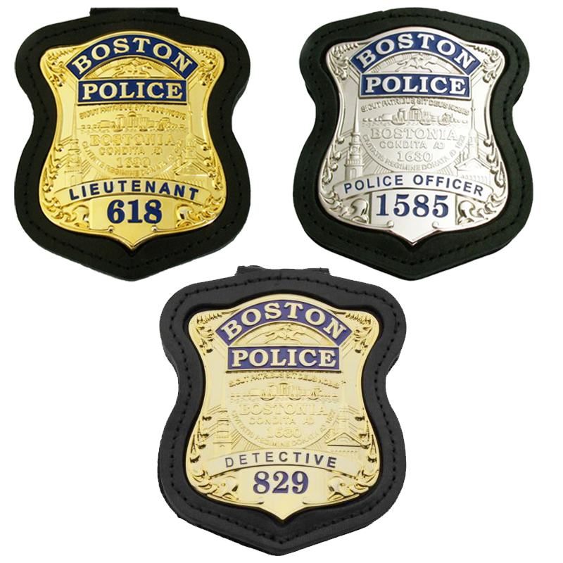 3 Bostoner Polizeiabzeichen-Replika-Filmrequisiten