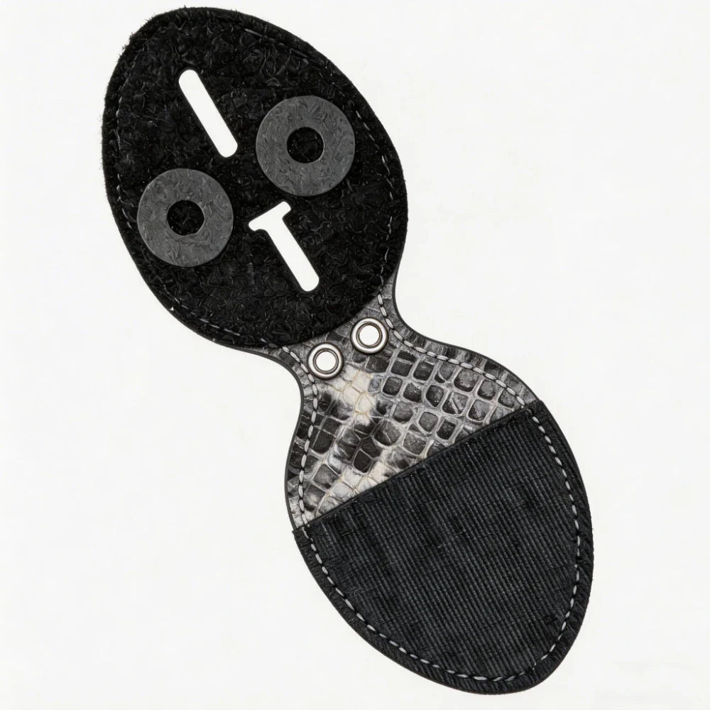 Personalized Genuine Leather Oval Police Badge Holder - P001 Case with Belt Clip & Neck Chain