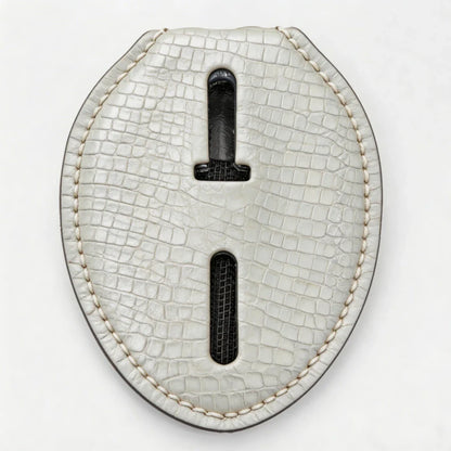 Personalized Genuine Leather Oval Police Badge Holder - L004 Case with Belt Clip & Neck Chain