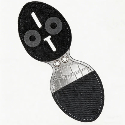 Personalized Genuine Leather Oval Police Badge Holder - B006 Case with Belt Clip & Neck Chain