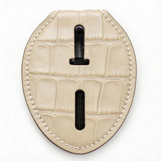 Personalized Genuine Leather Oval Police Badge Holder - B008 Case with Belt Clip & Neck Chain