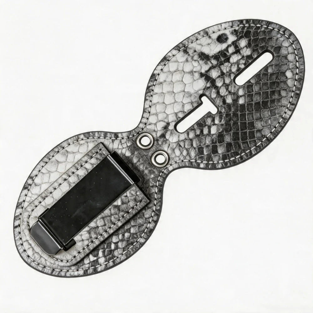 Personalized Genuine Leather Oval Police Badge Holder - P010 Case with Belt Clip & Neck Chain
