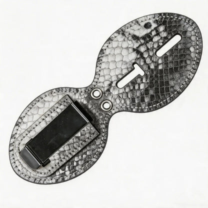 Personalized Genuine Leather Oval Police Badge Holder - P010 Case with Belt Clip & Neck Chain