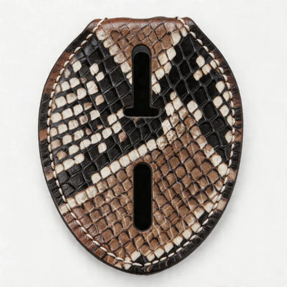 Personalized Genuine Leather Oval Police Badge Holder - P007 Case with Belt Clip & Neck Chain