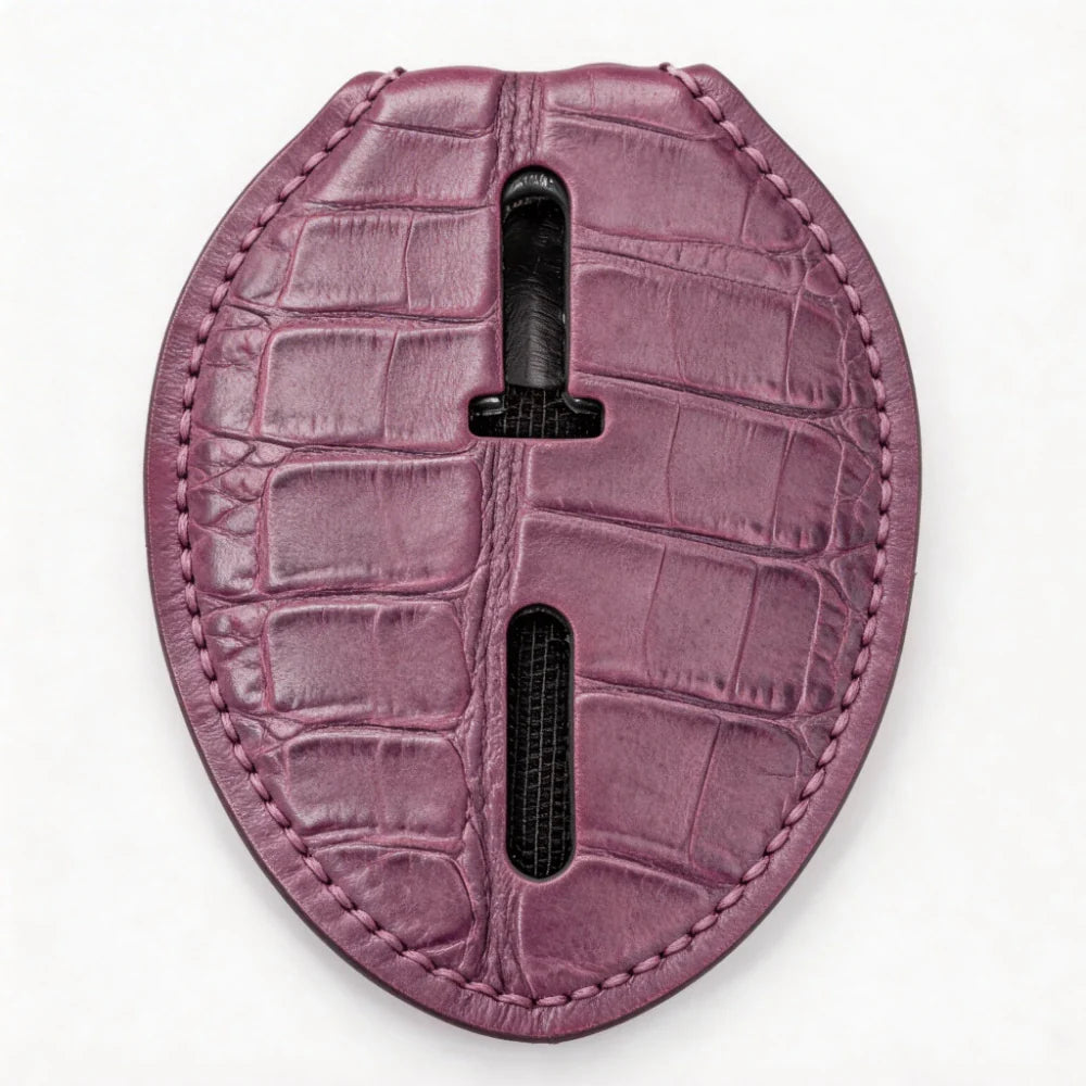 Personalized Genuine Leather Oval Police Badge Holder - C004 Case with Belt Clip & Neck Chain