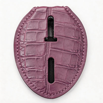 Personalized Genuine Leather Oval Police Badge Holder - C004 Case with Belt Clip & Neck Chain