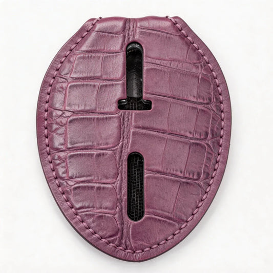 Personalized Genuine Leather Oval Police Badge Holder - C004 Case with Belt Clip & Neck Chain