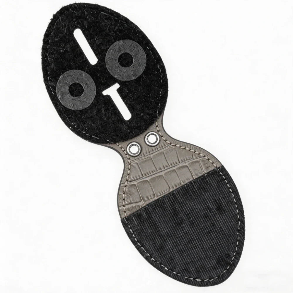 Personalized Genuine Leather Oval Police Badge Holder - B007 Case with Belt Clip & Neck Chain