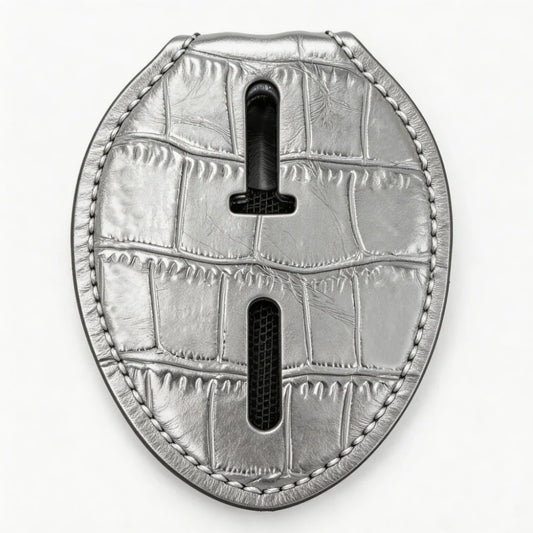 Personalized Genuine Leather Oval Police Badge Holder - B006 Case with Belt Clip & Neck Chain