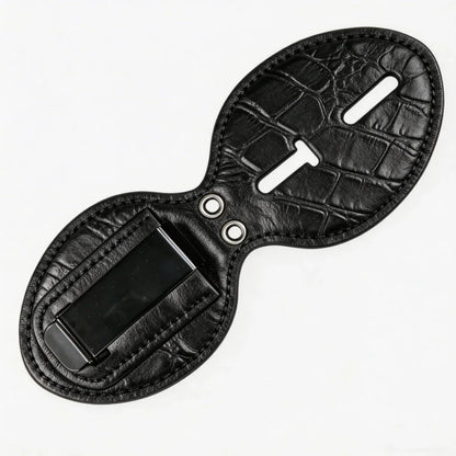 Personalized Genuine Leather Oval Police Badge Holder - C001 Case with Belt Clip & Neck Chain