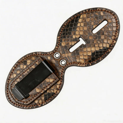 Personalized Genuine Leather Oval Police Badge Holder - P004 Case with Belt Clip & Neck Chain