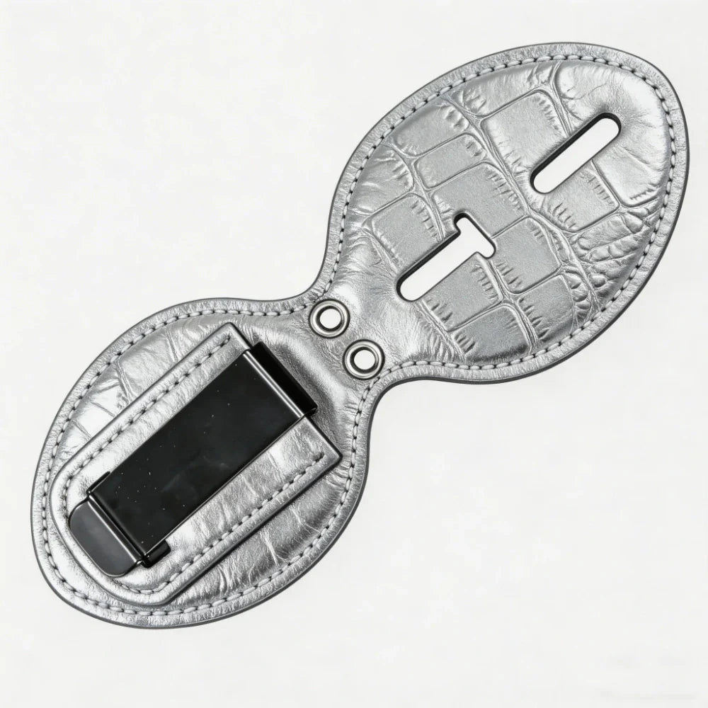 Personalized Genuine Leather Oval Police Badge Holder - B006 Case with Belt Clip & Neck Chain