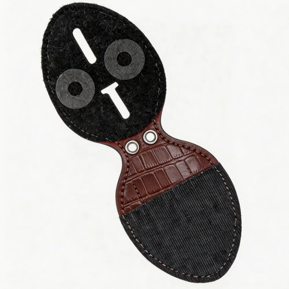 Personalized Genuine Leather Oval Police Badge Holder - B003 Case with Belt Clip & Neck Chain