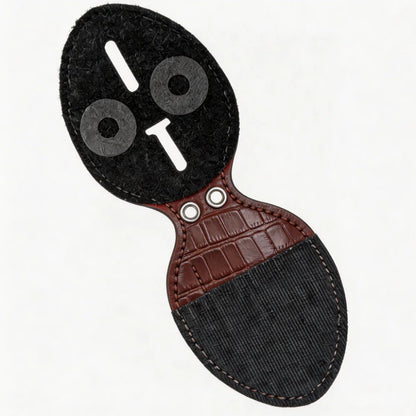 Personalized Genuine Leather Oval Police Badge Holder - B003 Case with Belt Clip & Neck Chain