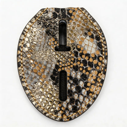 Personalized Genuine Leather Oval Police Badge Holder - S006 Case with Belt Clip & Neck Chain