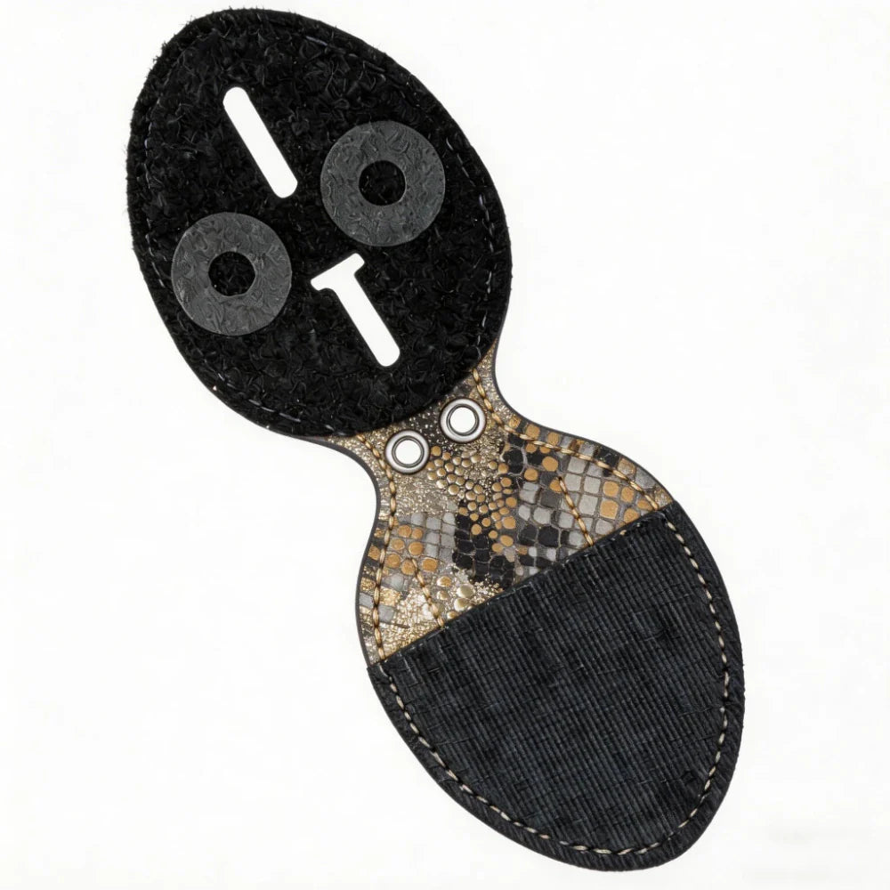 Personalized Genuine Leather Oval Police Badge Holder - S006 Case with Belt Clip & Neck Chain