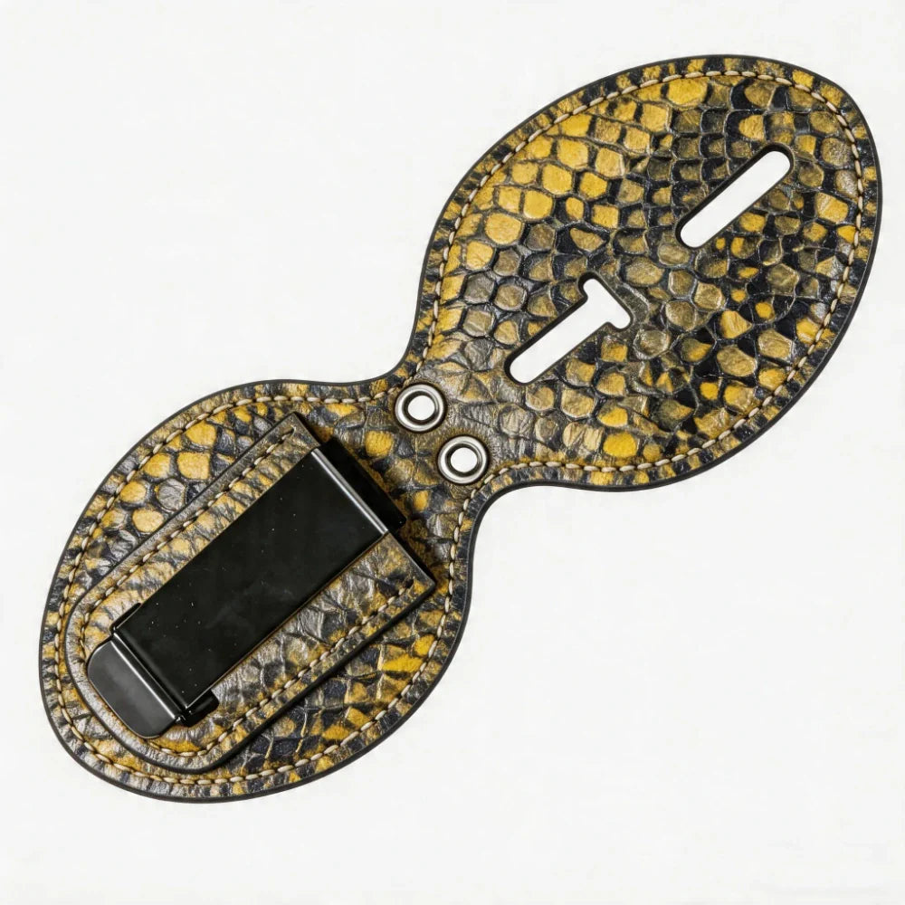 Personalized Genuine Leather Oval Police Badge Holder - P012 Case with Belt Clip & Neck Chain