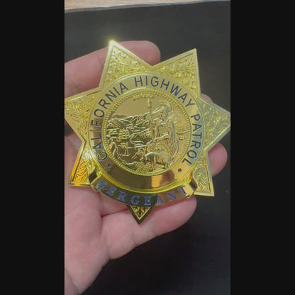 US CHP Sergeant Badge Replica Movie Props Customizable Number