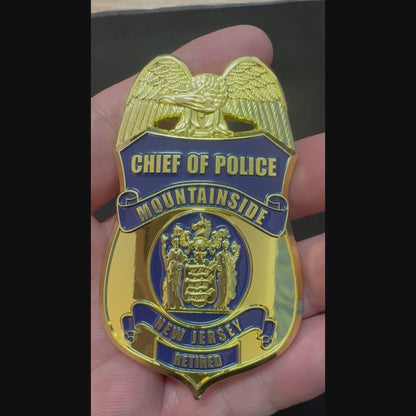 New Jersey Mountain Side Pensionierter Polizeichef Replik Film Requisiten Personalisierbares Anstecker