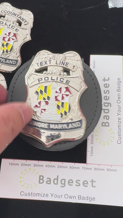 Baltimore Maryland Police Badge Customizable Replica Movie Props