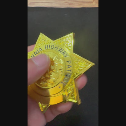 US CHP CAPTAIN California Highway Patrol Badge Replica Movie Props Customizable Number & Name